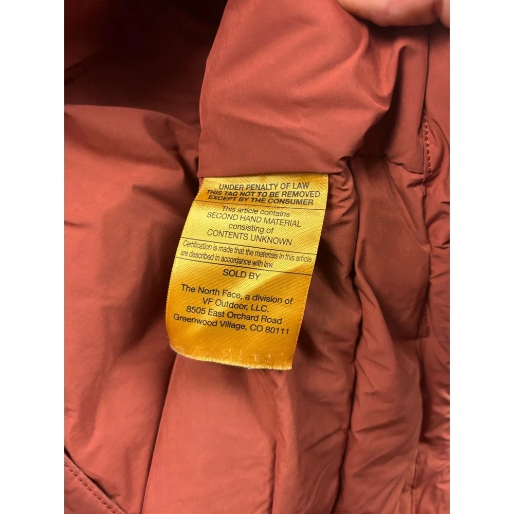 The North Face Belleview Stretch Down Jacket Mens Large Orange Full Zip